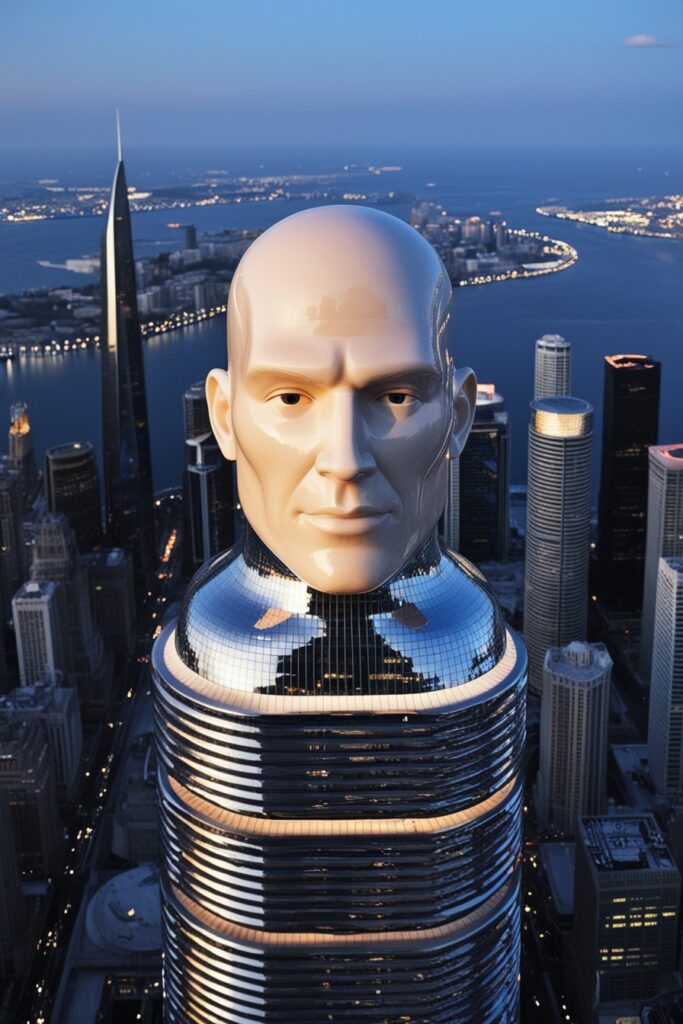 Leonardo_Phoenix_A_futuristic_building_shaped_like_a_bald_head_0